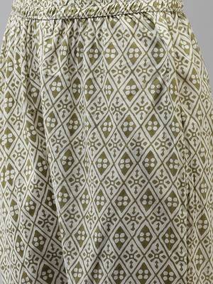 Yellow printed cotton ethnic-kurtis 5