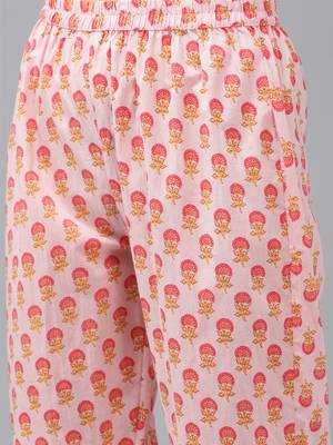 Peach printed cotton ethnic-kurtis 5