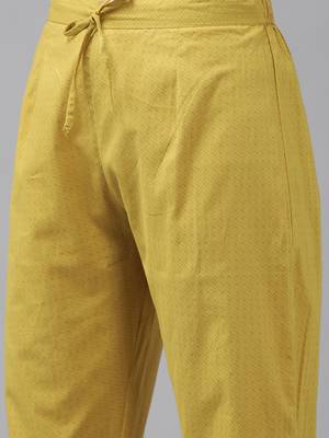 Mustard printed cotton ethnic-kurtis 5