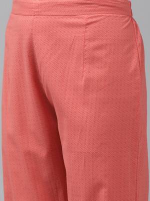 Peach printed cotton ethnic-kurtis 5