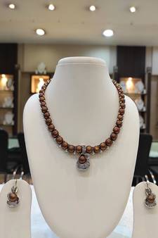 Brown pearl necklaces