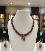 Brown pearl necklaces