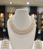 White pearl necklaces