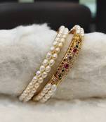 Multicolor pearl bangles-and-bracelets