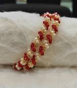 Red pearl bangles-and-bracelets