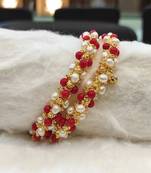 Red pearl bangles-and-bracelets