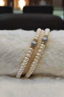 Grey pearl bangles-and-bracelets