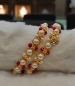 Red pearl bangles-and-bracelets