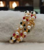 Multicolor pearl bangles-and-bracelets