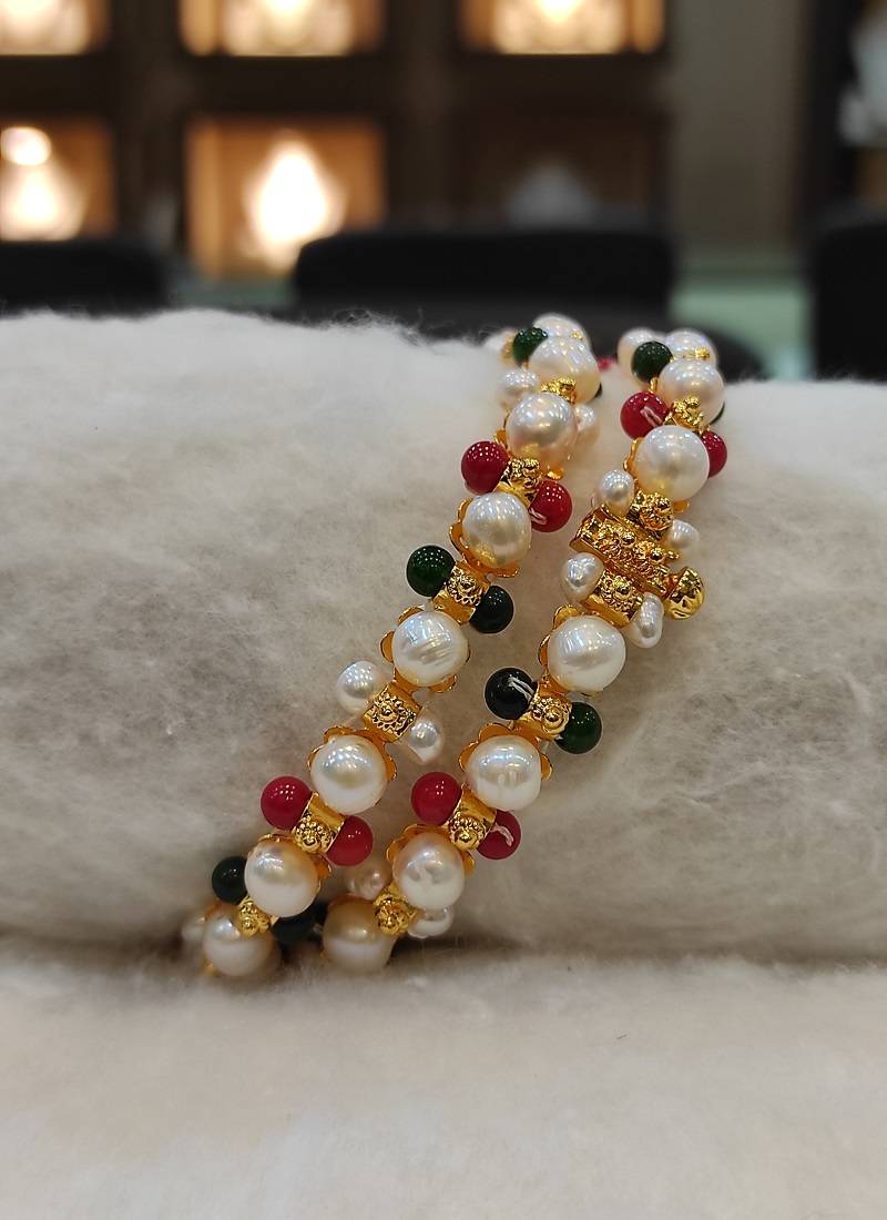 Multicolor pearl bangles-and-bracelets