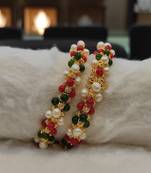Multicolor pearl bangles-and-bracelets