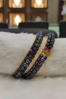 Black pearl bangles-and-bracelets