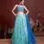 sky blue zari and sequins embroidered silk lehenga with mirror work choli and soft net dupatta