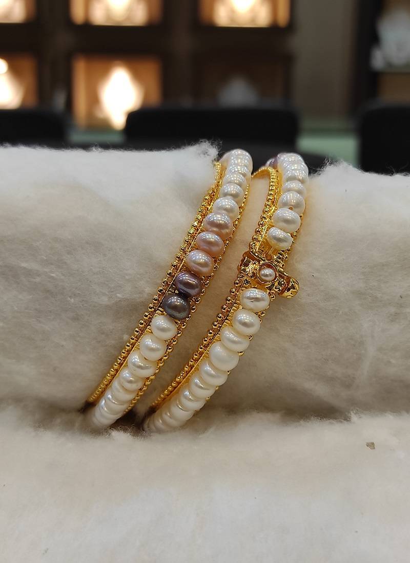 Multicolor pearl bangles-and-bracelets