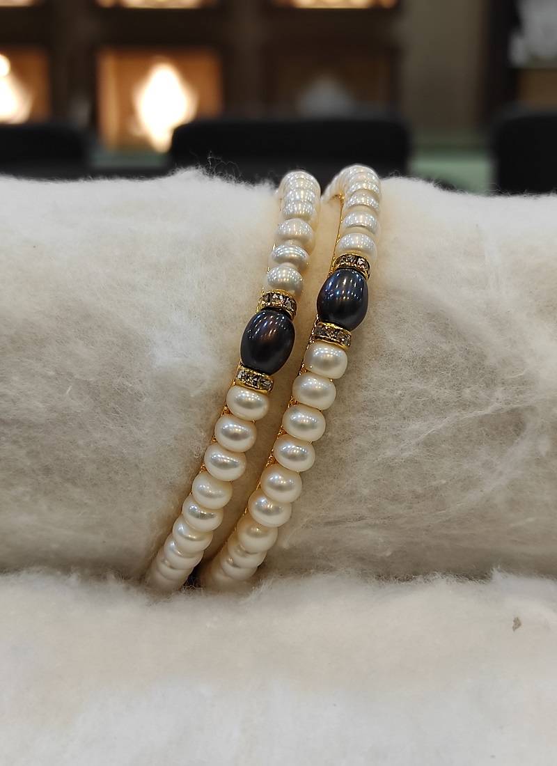 Black pearl bangles-and-bracelets