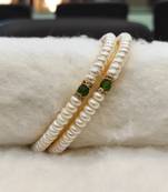 Green pearl bangles-and-bracelets