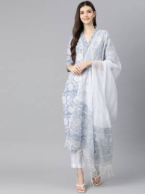 Blue gota cotton salwar 1