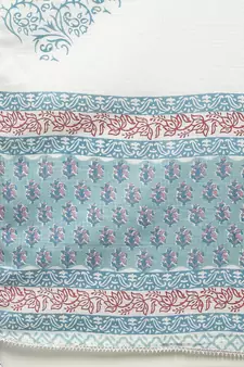 Turquoise zari cotton salwar