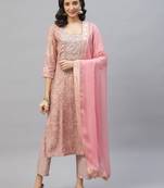 Pink zardosi rayon salwar