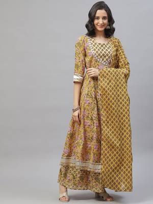 Mustard gotta patti cotton salwar 1