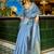 SAREE MALL Women's Organza Blue Woven Design Celebrity Saree With Blouse Piece