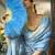 SAREE MALL Women's Organza Blue Woven Design Celebrity Saree With Blouse Piece