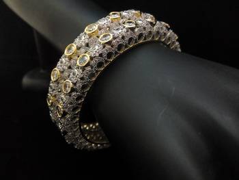 Gold Silver Royal Diamond Bangles 1