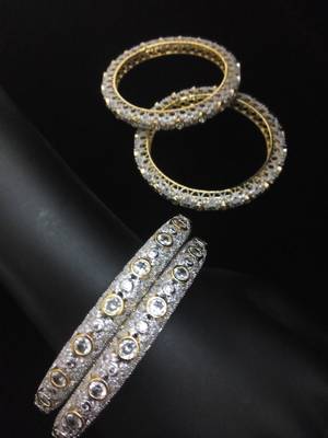 Gold Silver Royal Diamond Bangles 2