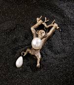 Pearl Monkey Brooch