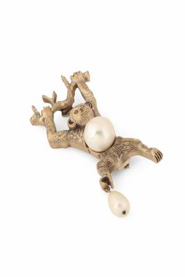 Pearl Monkey Brooch 4