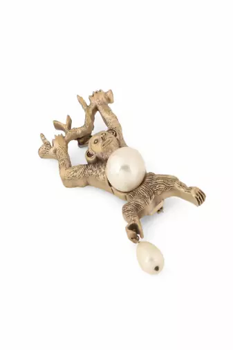Pearl Monkey Brooch