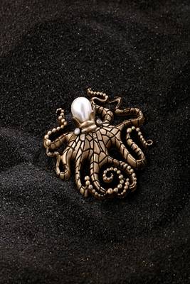 Octopus Pearl brooch 1