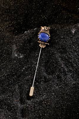 Blue Owlet Lapel Pin 1