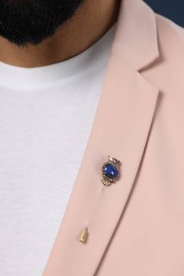 Blue Owlet Lapel Pin 2