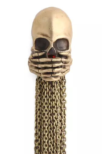 The Iwazaru Inspired Skull Brooch
