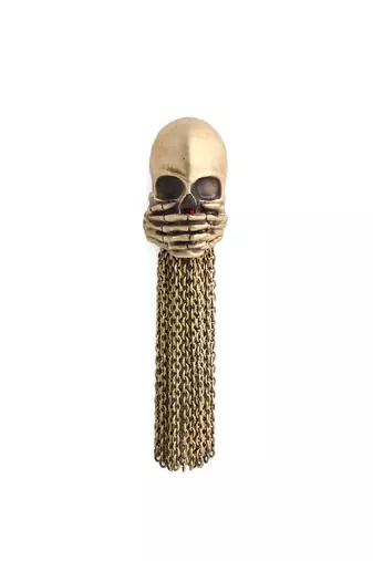 The Iwazaru Inspired Skull Brooch