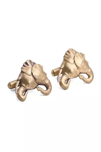 The Dual-Headed Elephant Cufflink