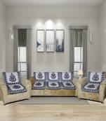 BELLA TRUE Digital Printed Sofa Cover Blue Set of 6 Pcs for 5 Seater