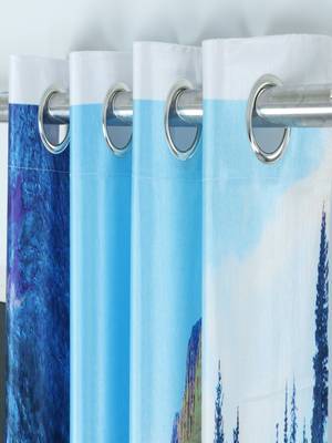 BELLA TRUE Digital Printed Door Curtains Multicolor (7 Feet) Pack of2 2