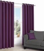 BELLA TRUE Plain Window Curtains Purple (5Feet) Pack of2