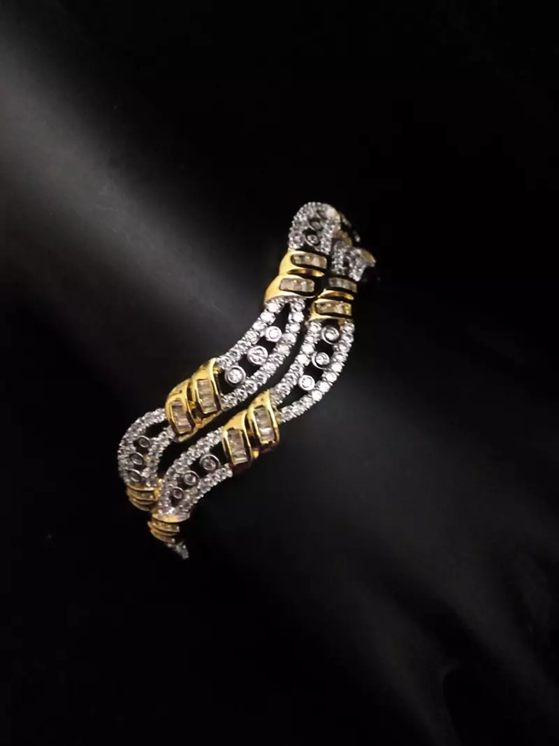 Gold Silver Classic  Diamond Bangles