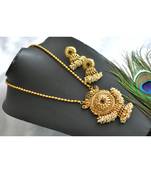 Antique pendant black pearl cluster chain set dj-01375