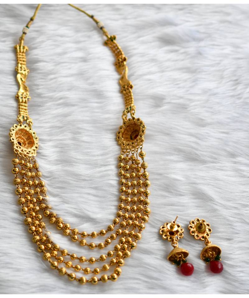 Antique multi layer Mugappu necklace set dj-01430