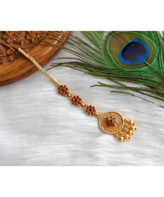 Antique pink bridal maang tikka dj-01462 1