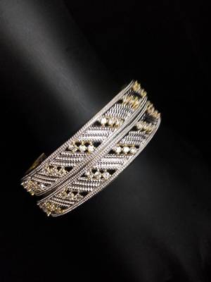 Gold Silver Delicate Diamond Bangles 1