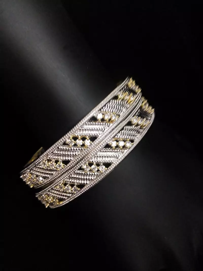 Gold Silver Delicate Diamond Bangles