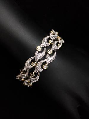 Gold Silver Stylish  Diamond Bangles 1