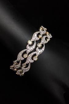 Gold Silver Stylish  Diamond Bangles