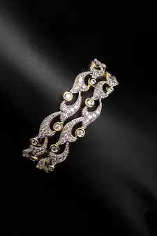 Gold Silver Stylish  Diamond Bangles