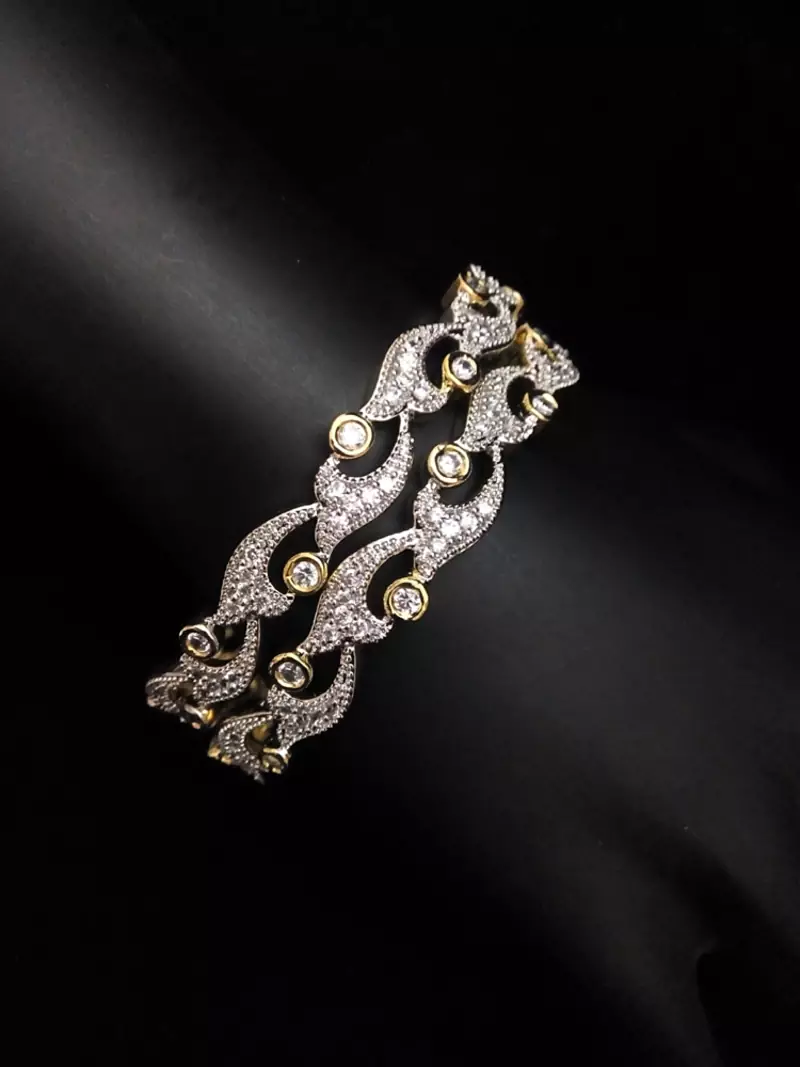 Gold Silver Stylish  Diamond Bangles